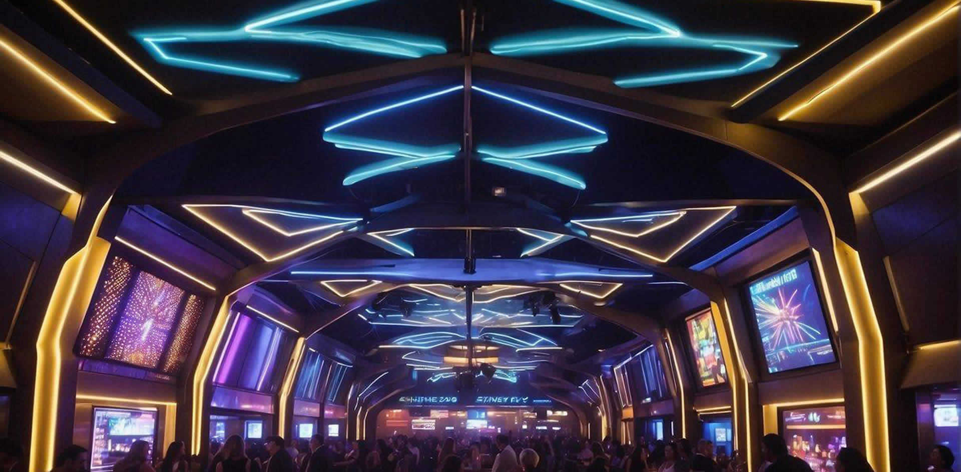 The neon lights of the top 10 nightclubs in Phoenix, Arizona for 2024 shine brightly against the dark desert sky, drawing in crowds with pulsing music and vibrant energy